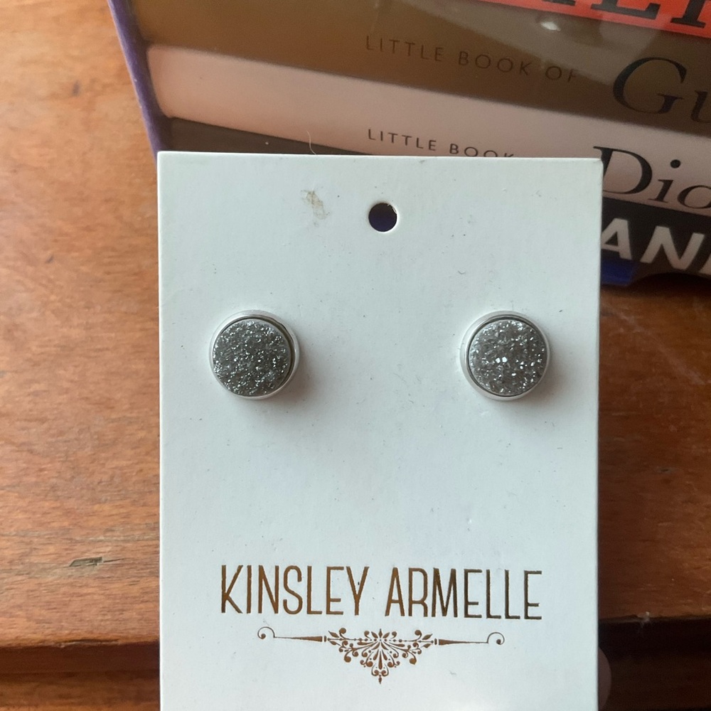 Kinsley Armelle Glittering Silver Earrings